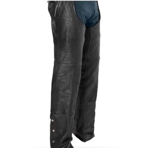 FMC First Manufacturing Co. Mens Leather Chaps Sz L Leather Quilted Liner